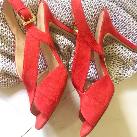 Michael Kors Becky suede slingback sandal Sangria - Picture 6 of 8